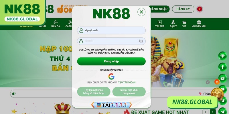 Đăng nhập NK88 bước quan trọng để trải nghiệm mọi tính năng