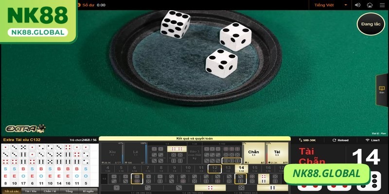 Tài xỉu NK88 tựa game đặt cược dựa trên may rủi đầy hấp dẫn